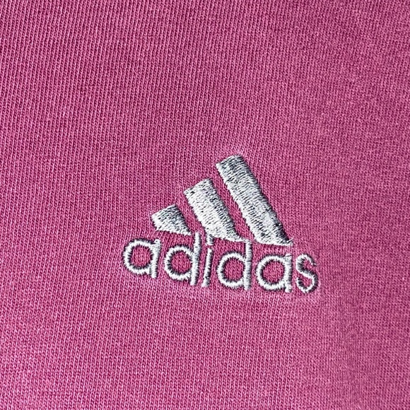 Retro Adidas Classic 3 Stripes Tee Shirt and Embroidered Logo Maroon Grey XL - Picture 7 of 14